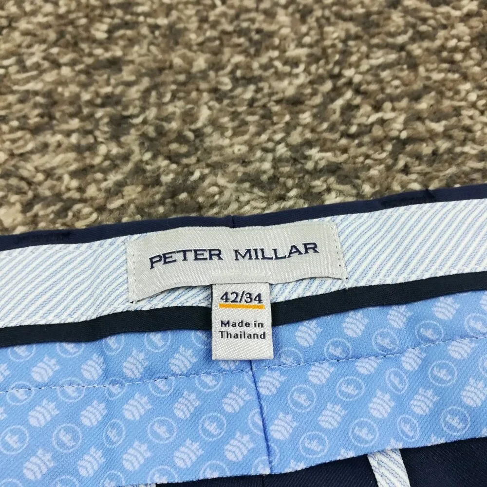 2023 Peter Millar Pants Raleigh Performance Chino Golf 42x28 Navy Blue $160